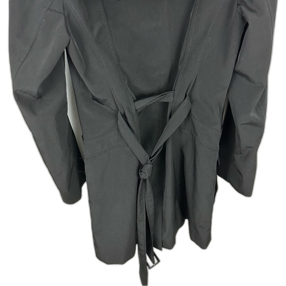 Calvin Klein Black Trenchcoat With Detachable Hood Size Medium - Picture 12 of 16